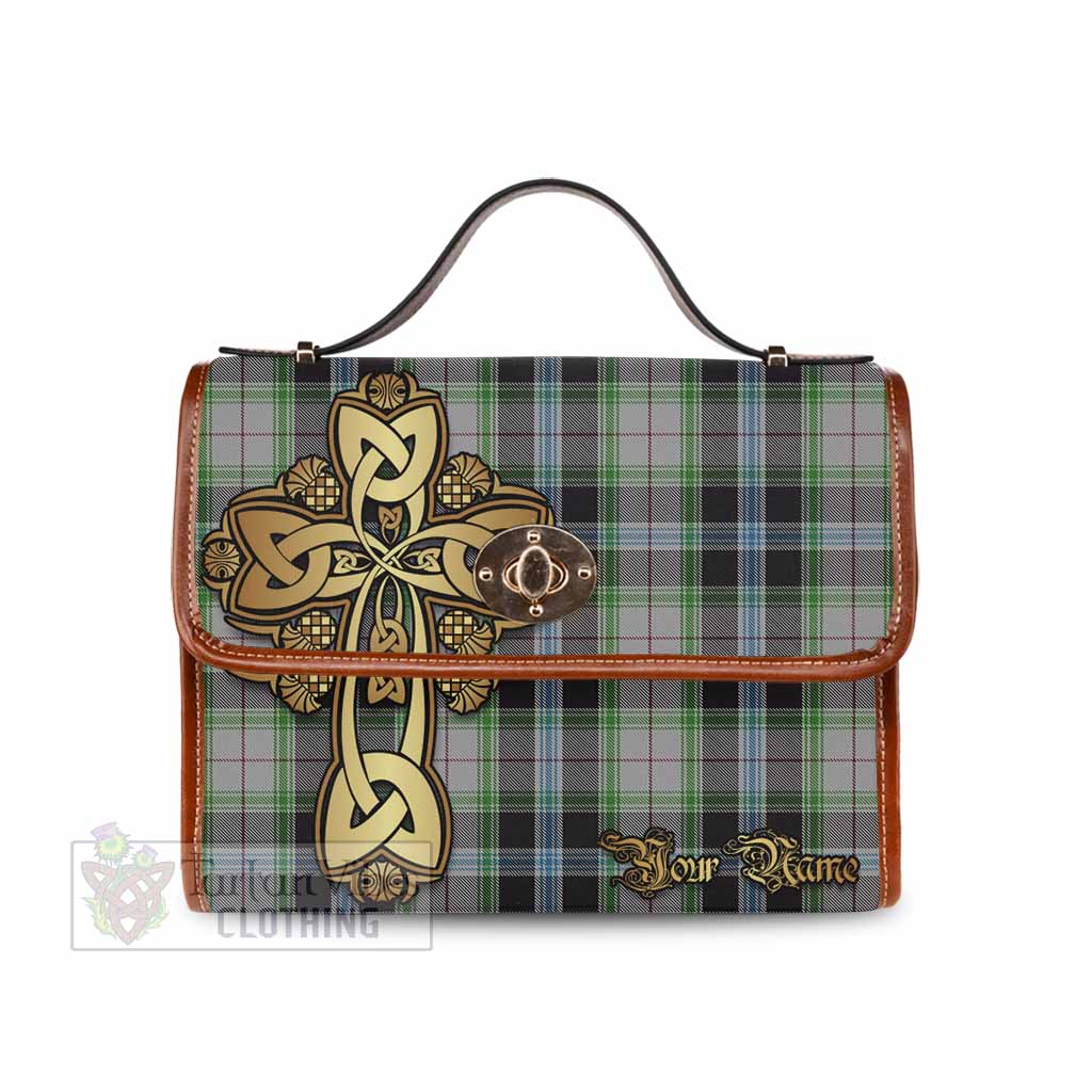 Tartan Vibes Clothing Wiseman Tartan Waterproof Canvas Bag Golden Thistle Celtic Cross Style