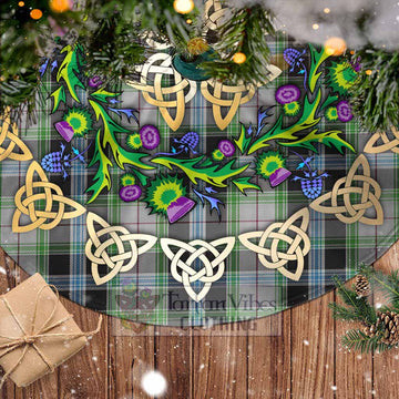 Tartan Vibes Clothing Wiseman Tartan Christmas Tree Skirt with Thistle Celtic Knot Style