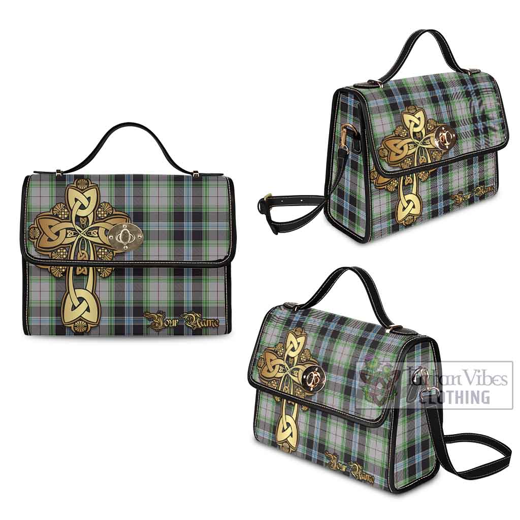 Tartan Vibes Clothing Wiseman Tartan Waterproof Canvas Bag Golden Thistle Celtic Cross Style