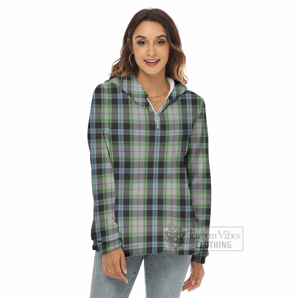 Wiseman Tartan Women's Borg Fleece Hoodie with Half Zip - Tartan Vibes Clothing