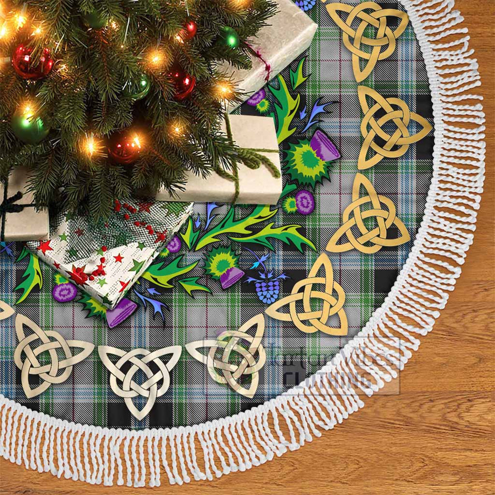 Tartan Vibes Clothing Wiseman Tartan Christmas Tree Skirt with Thistle Celtic Knot Style