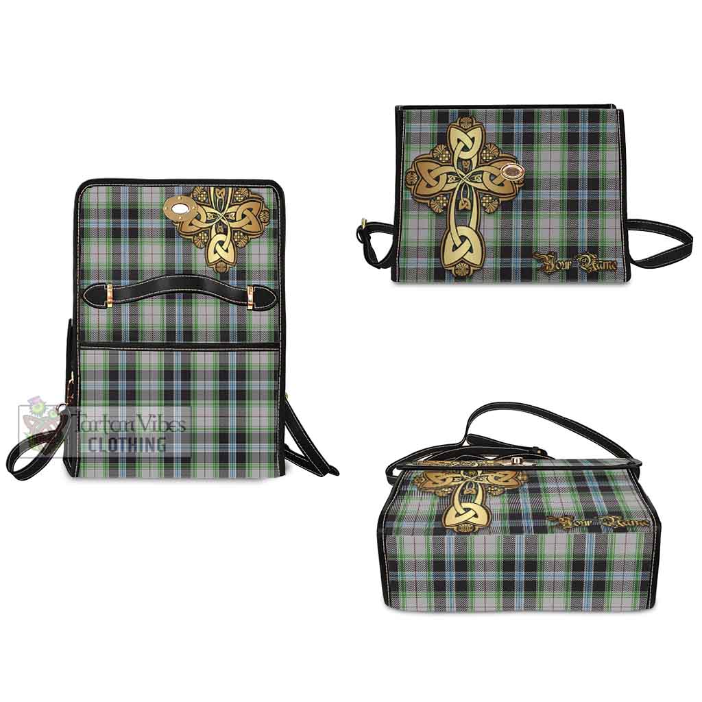 Tartan Vibes Clothing Wiseman Tartan Waterproof Canvas Bag Golden Thistle Celtic Cross Style