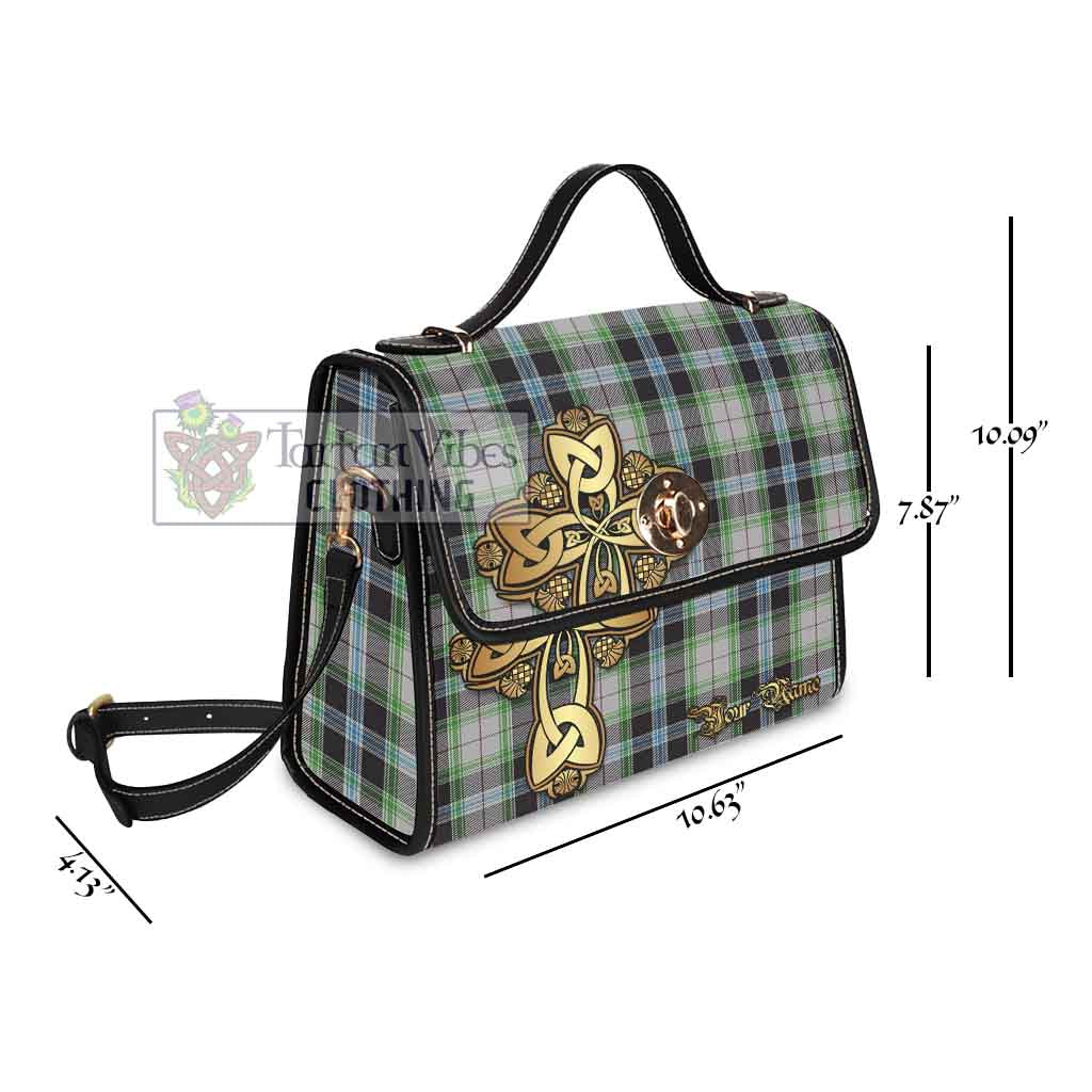 Tartan Vibes Clothing Wiseman Tartan Waterproof Canvas Bag Golden Thistle Celtic Cross Style
