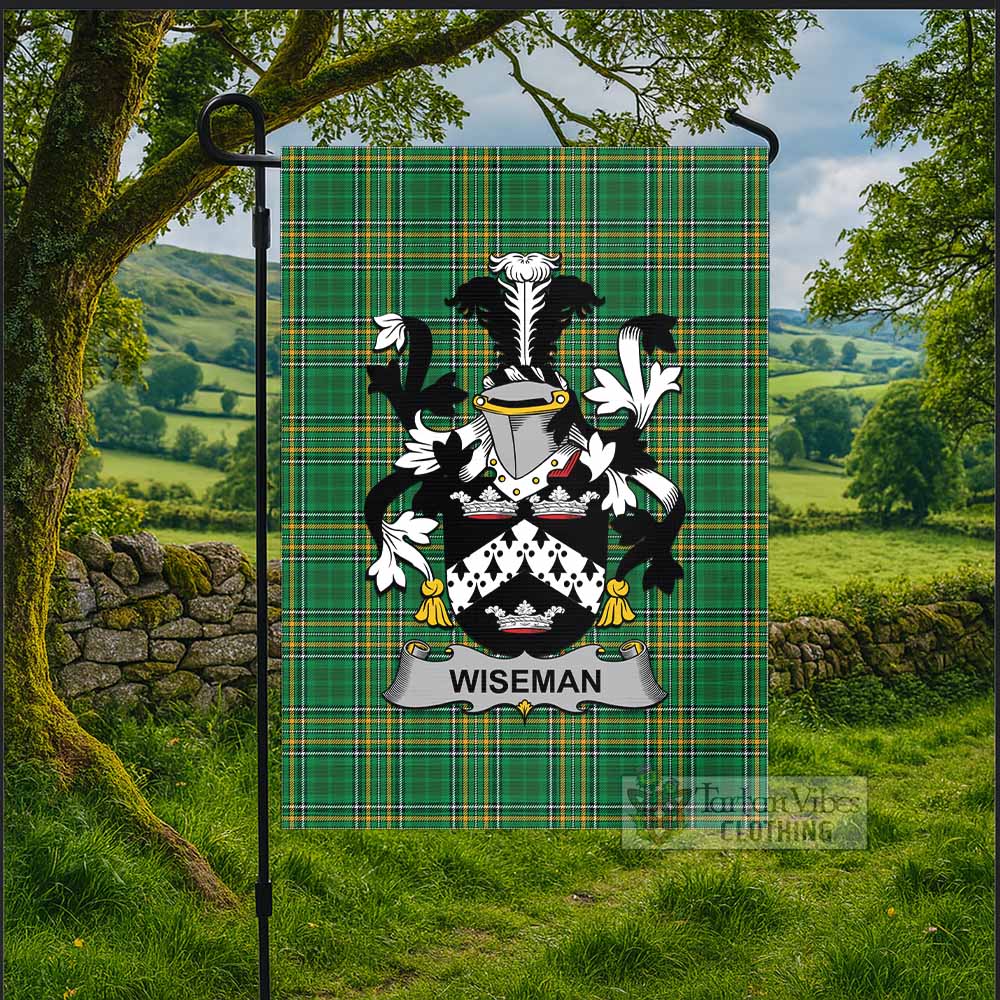 Wiseman Irish Clan Tartan Flag with Coat of Arms