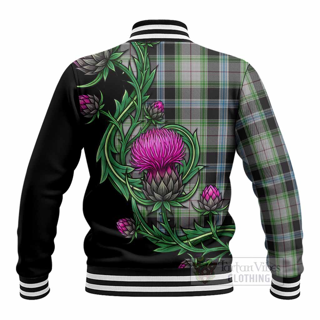 Wiseman Tartan Baseball Jacket Resilient Scottish Thistle - Tartan Vibes Clothing