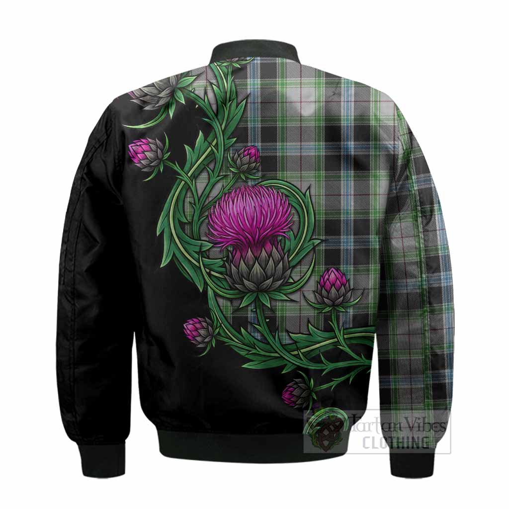 Wiseman Tartan Bomber Jacket Resilient Scottish Thistle - Tartan Vibes Clothing