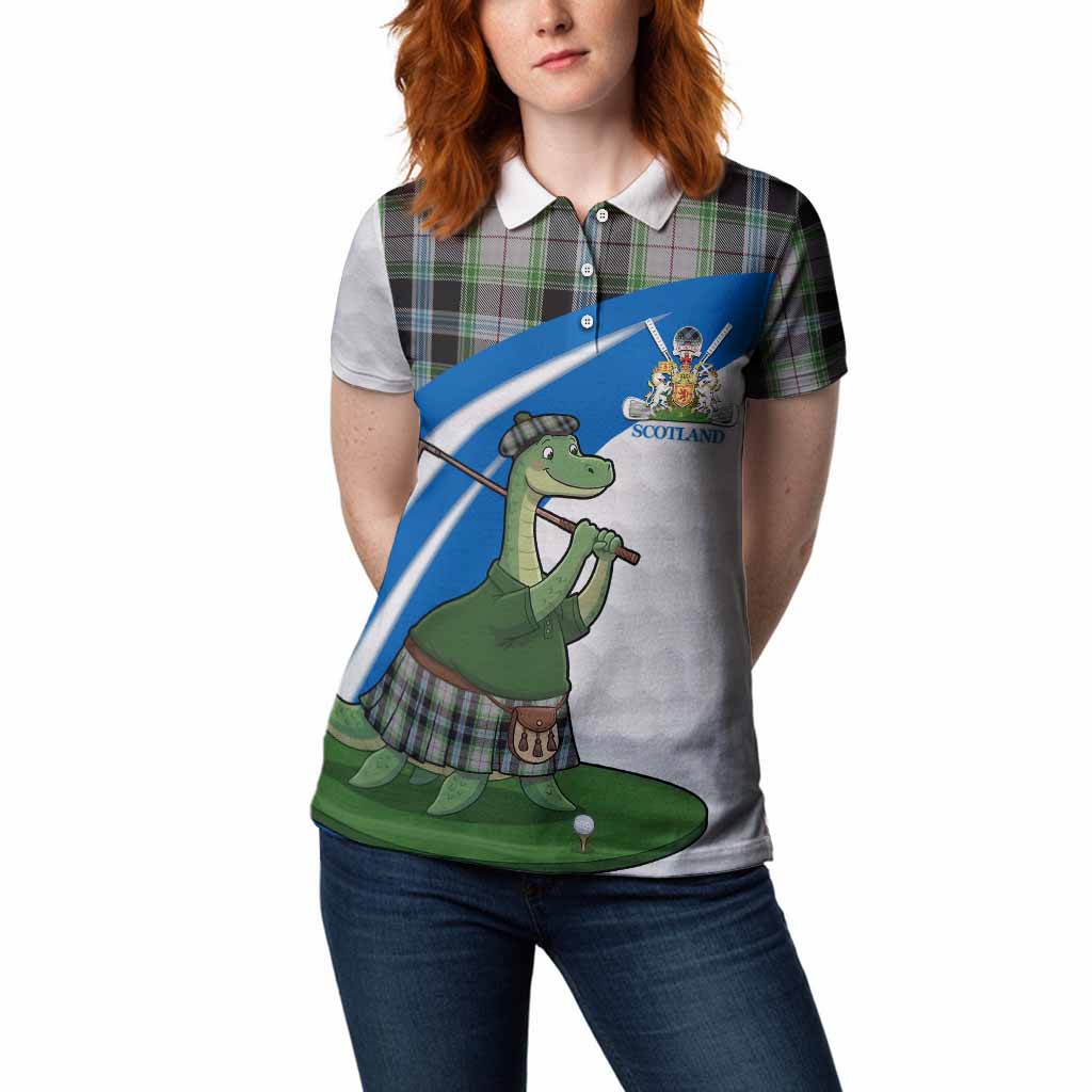 Wiseman Tartan Crest Golf Nessie Women Polo Shirt Loch Ness Monster Sporty Style