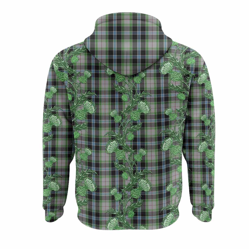 Wiseman Tartan Hoodie Seamless Scottish Thistle Flowers