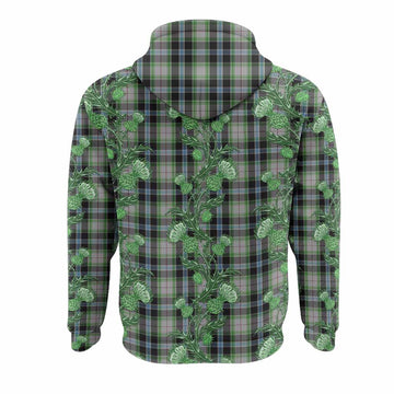 Wiseman Tartan Hoodie Seamless Scottish Thistle Flowers