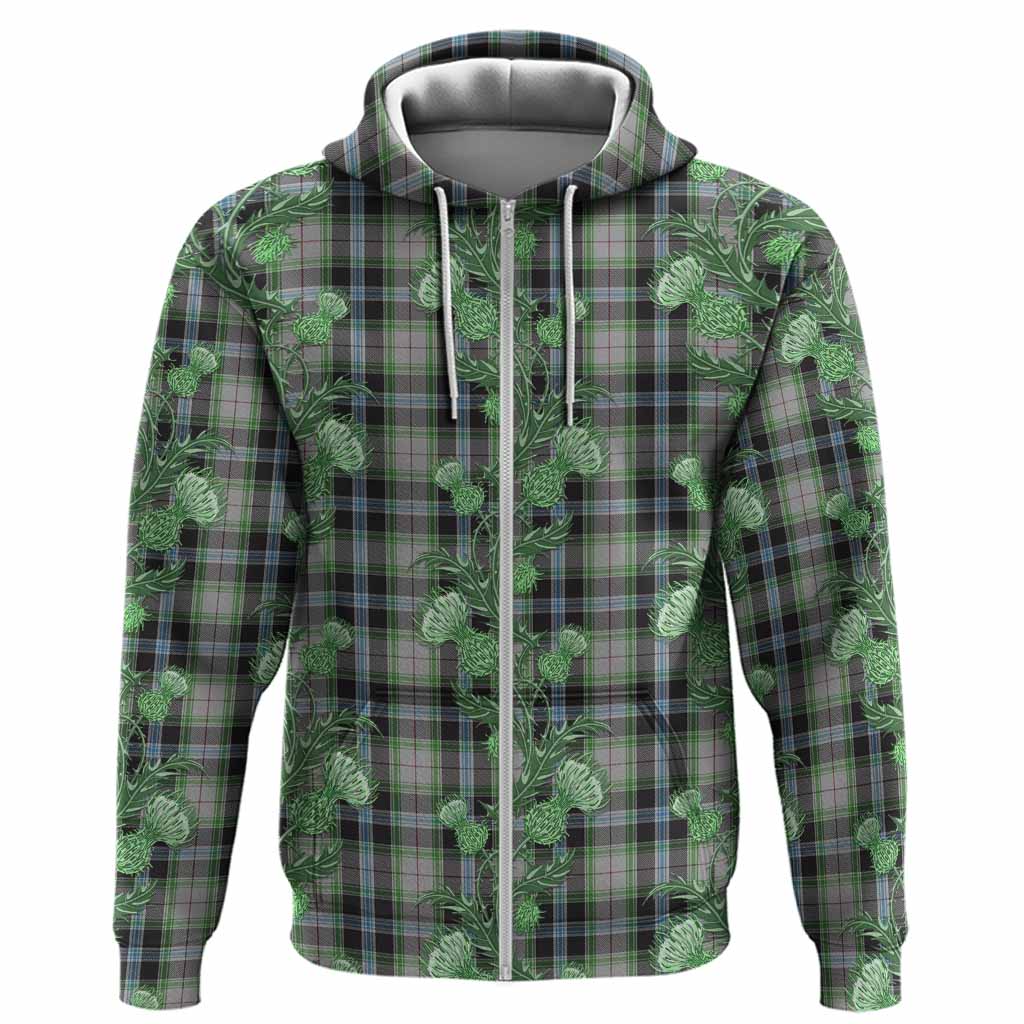 Wiseman Tartan Hoodie Seamless Scottish Thistle Flowers