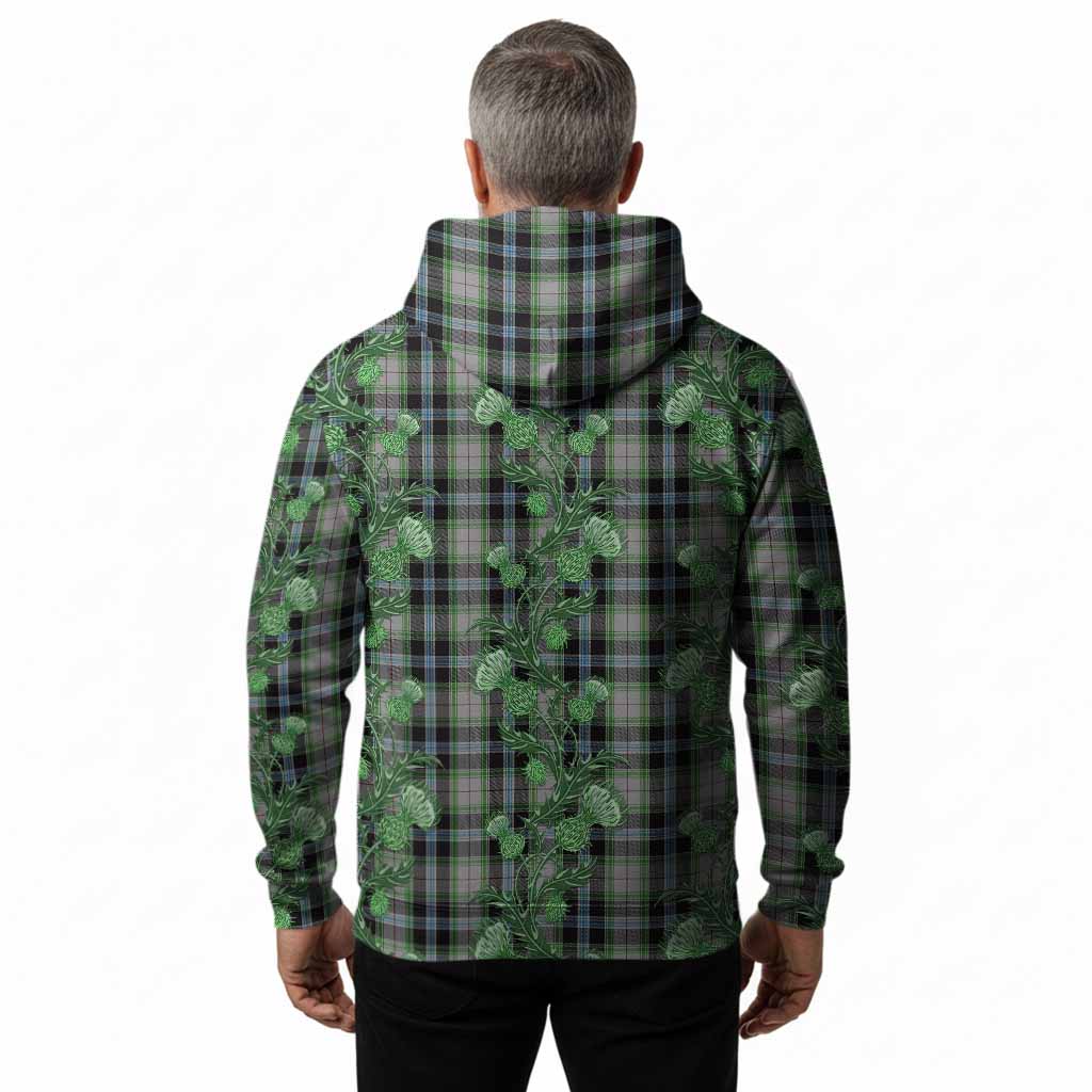 Wiseman Tartan Hoodie Seamless Scottish Thistle Flowers