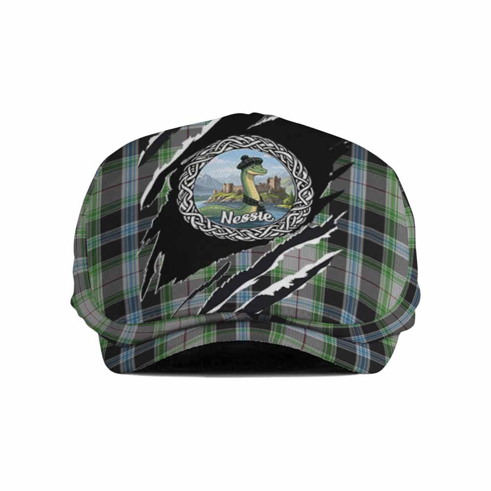 Wiseman Tartan Loch Ness Monster Flat Cap, Jeff Cap Celtic Knot Nessie Art