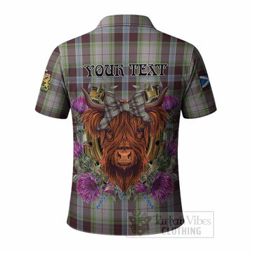 Wiseman Tartan Polo Shirt Scottish Thistle Heilan Coo