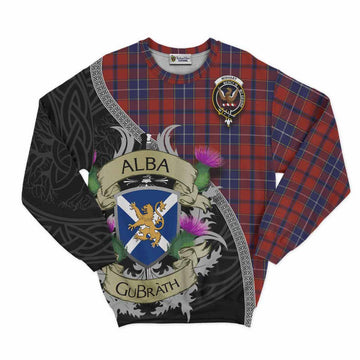 Tartan Vibes Clothing Wishart Tartan Family Crest Sweatshirt Lion Rampant Royal Thistle Shield Celtic Inspired