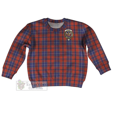 Tartan Vibes Clothing Wishart Tartan Kid Ugly Sweater with Family Crest