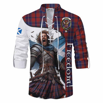 Tartan Vibes Clothing Wishart Crest Tartan Ghillie Kilt Shirt Inspired by the Freedom of Scottish Warrior