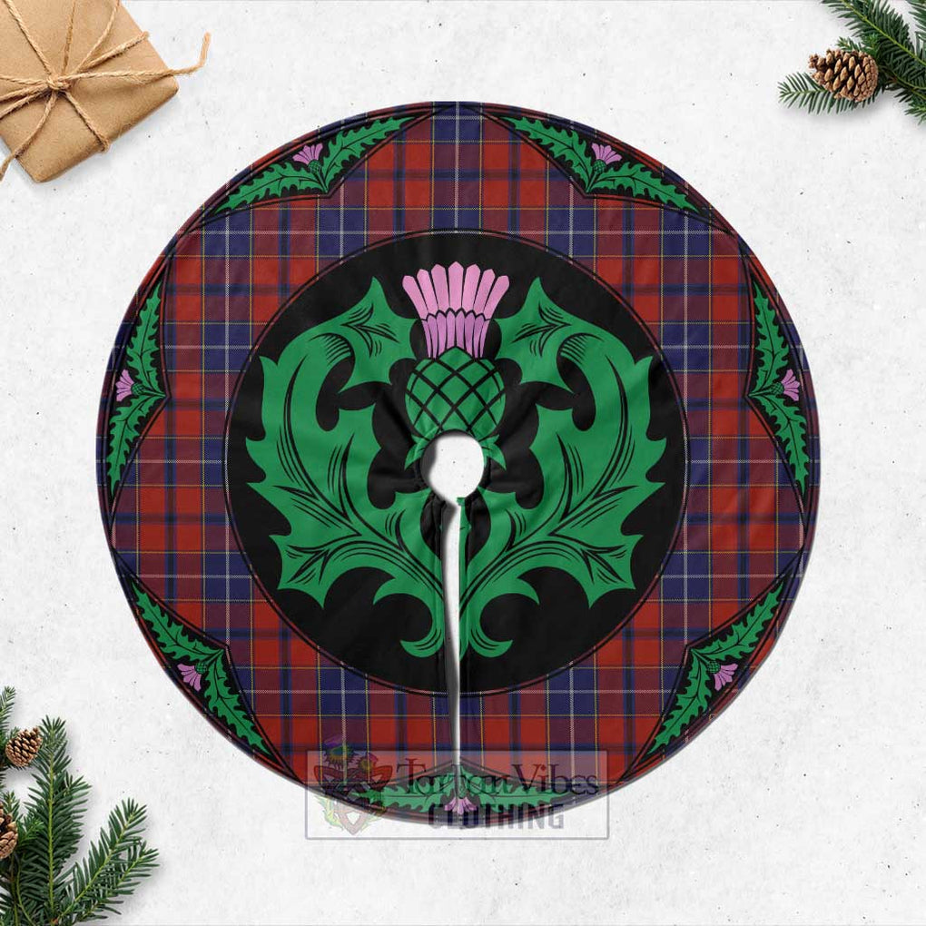 Tartan Vibes Clothing Wishart Tartan Christmas Tree Skirt Scottish Thistle Style