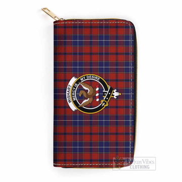 Tartan Vibes Clothing Wishart Tartan Women's Leather Wallet with Family Crest
