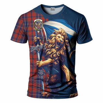 Tartan Vibes Clothing Wishart Tartan Family Crest T-Shirt with Scottish Majestic Lion