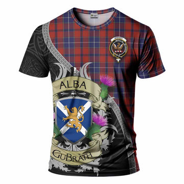 Tartan Vibes Clothing Wishart Tartan Family Crest T-Shirt Lion Rampant Royal Thistle Shield Celtic Inspired