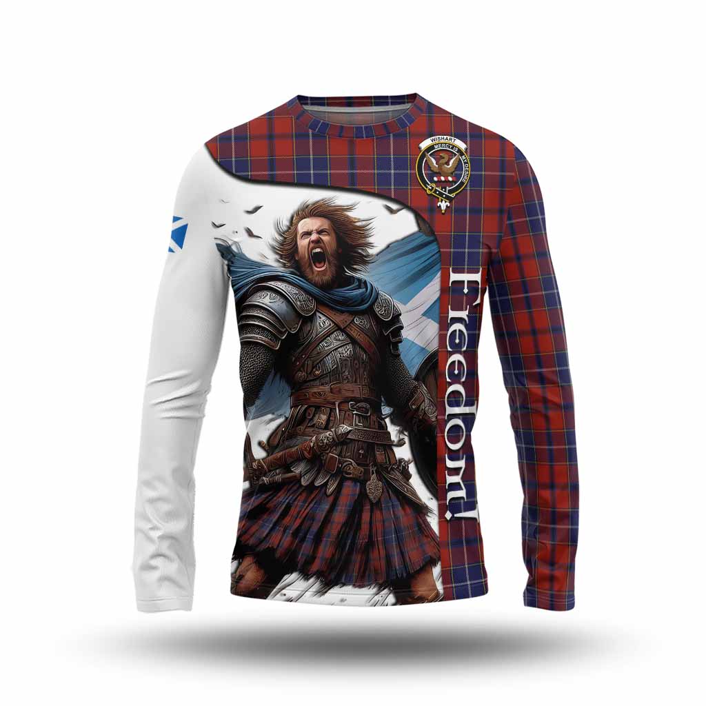 Tartan Vibes Clothing Wishart Crest Tartan Long Sleeve T-Shirt Inspired by the Freedom of Scottish Warrior