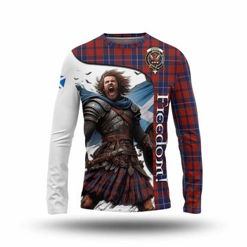 Tartan Vibes Clothing Wishart Crest Tartan Long Sleeve T-Shirt Inspired by the Freedom of Scottish Warrior