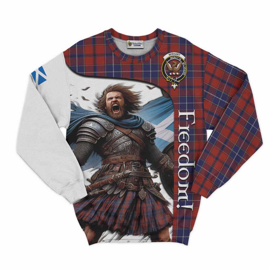 Tartan Vibes Clothing Wishart Crest Tartan Sweatshirt Inspired by the Freedom of Scottish Warrior