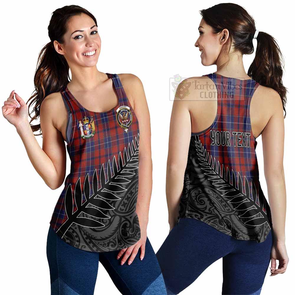 Tartan Vibes Clothing Wishart Crest Tartan Women's Racerback Tanks with New Zealand Silver Fern Half Style