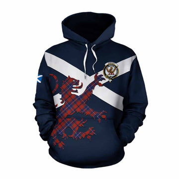 Tartan Vibes Clothing Wishart Tartan Lion Rampant Cotton Hoodie Proudly Display Your Heritage with Alba Gu Brath and Clan Name