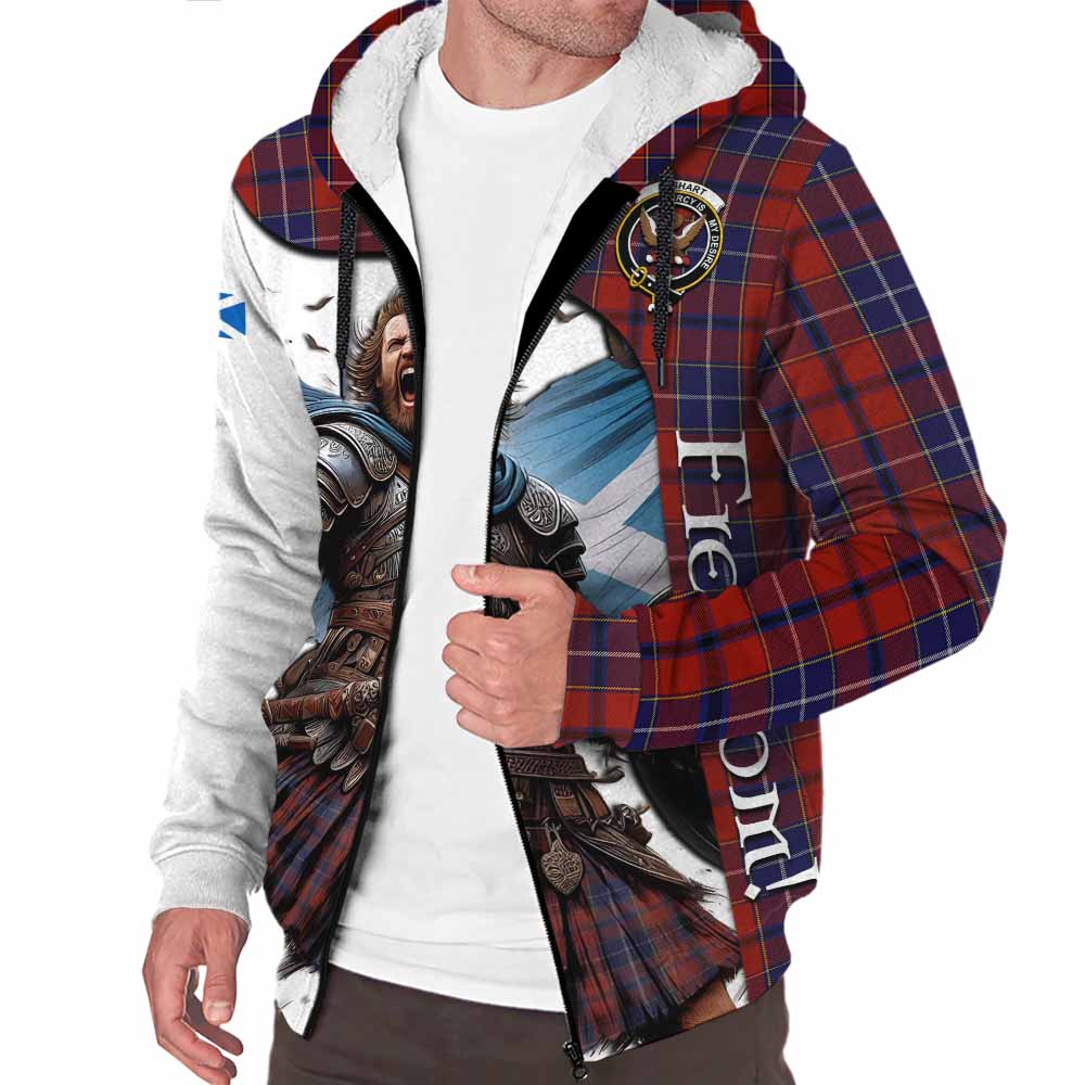 Tartan Vibes Clothing Wishart Crest Tartan Sherpa Hoodie Inspired by the Freedom of Scottish Warrior