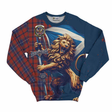 Tartan Vibes Clothing Wishart Tartan Family Crest Sweatshirt with Scottish Majestic Lion