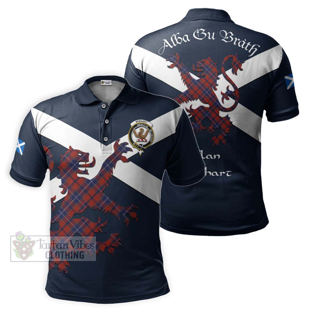 Tartan Vibes Clothing Wishart Tartan Lion Rampant Polo Shirt – Proudly Display Your Heritage with Alba Gu Brath and Clan Name