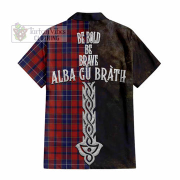 Wishart Tartan Family Crest Hawaiian Shirt Alba Gu Brath Be Brave Lion Ancient Style