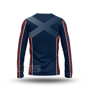 Tartan Vibes Clothing Wishart Tartan Long Sleeve T-Shirt with Family Crest and Scottish Thistle Vibes Sport Style