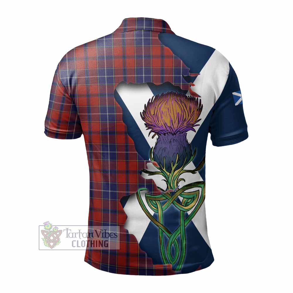 Tartan Vibes Clothing Wishart Tartan Family Crest Polo Shirt Scottish Thistle Celtic Inspired