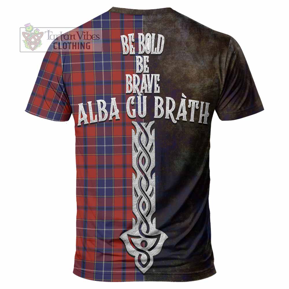 Tartan Vibes Clothing Wishart Tartan Family Crest T-Shirt Alba Gu Brath Be Brave Lion Ancient Style