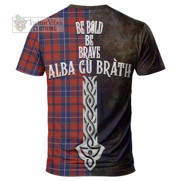 Wishart Tartan Family Crest T-Shirt Alba Gu Brath Be Brave Lion Ancient Style