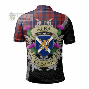 Wishart Tartan Family Crest Polo Shirt Lion Rampant Royal Thistle Shield Celtic Inspired