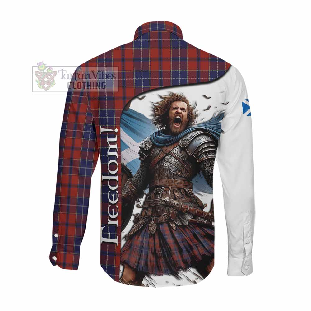 Tartan Vibes Clothing Wishart Crest Tartan Long Sleeve Button Shirt Inspired by the Freedom of Scottish Warrior