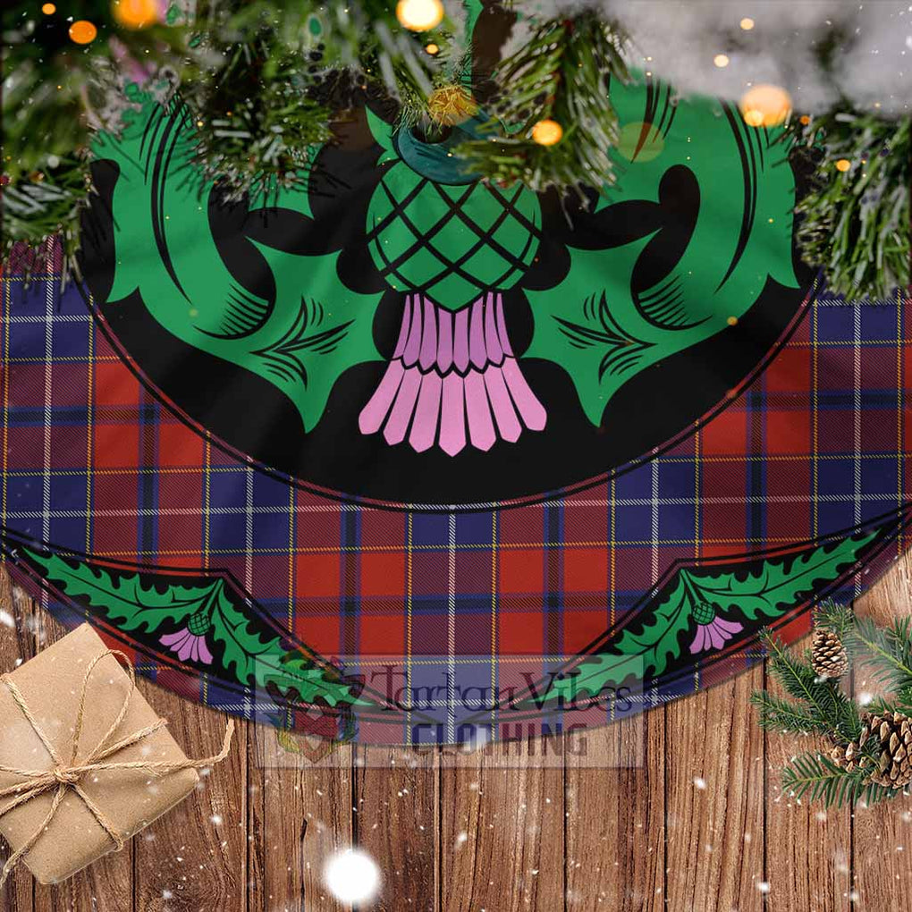 Tartan Vibes Clothing Wishart Tartan Christmas Tree Skirt Scottish Thistle Style