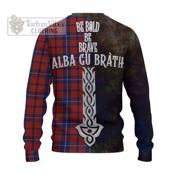 Wishart Tartan Family Crest Knitted Sweater Alba Gu Brath Be Brave Lion Ancient Style
