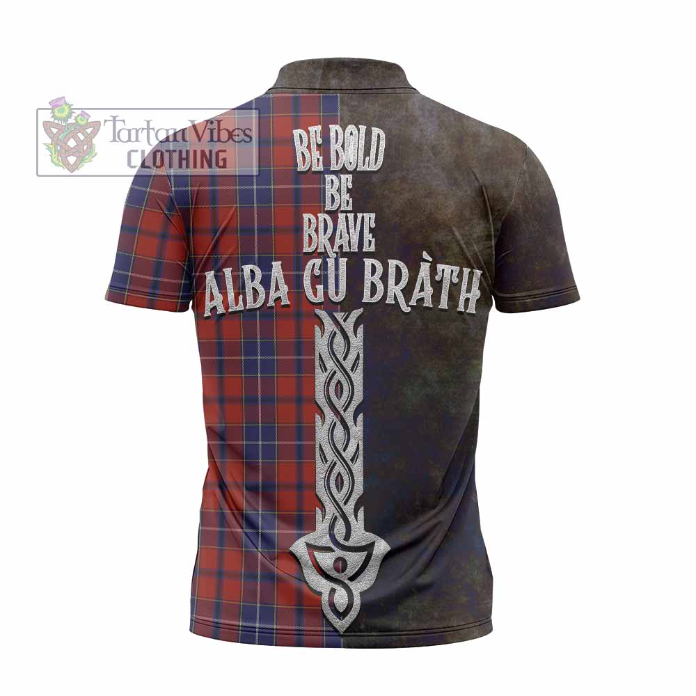 Tartan Vibes Clothing Wishart Tartan Family Crest Zipper Polo Shirt Alba Gu Brath Be Brave Lion Ancient Style