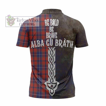 Wishart Tartan Family Crest Zipper Polo Shirt Alba Gu Brath Be Brave Lion Ancient Style
