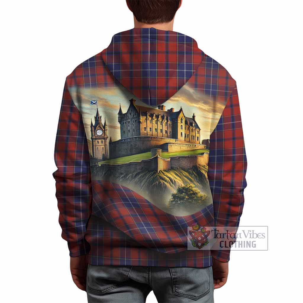 Tartan Vibes Clothing Wishart Tartan Family Crest Hoodie with Scottish Ancient Castle Style
