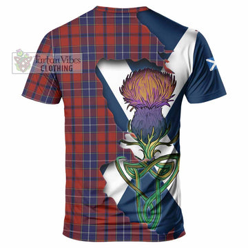 Tartan Vibes Clothing Wishart Tartan Family Crest T-Shirt Scottish Thistle Celtic Inspired