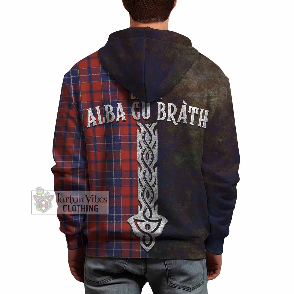 Tartan Vibes Clothing Wishart Tartan Family Crest Hoodie Alba Gu Brath Be Brave Lion Ancient Style
