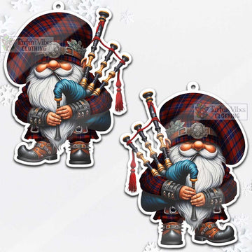Tartan Vibes Clothing Wishart Tartan Badpiper Gnome Christmas Ornament