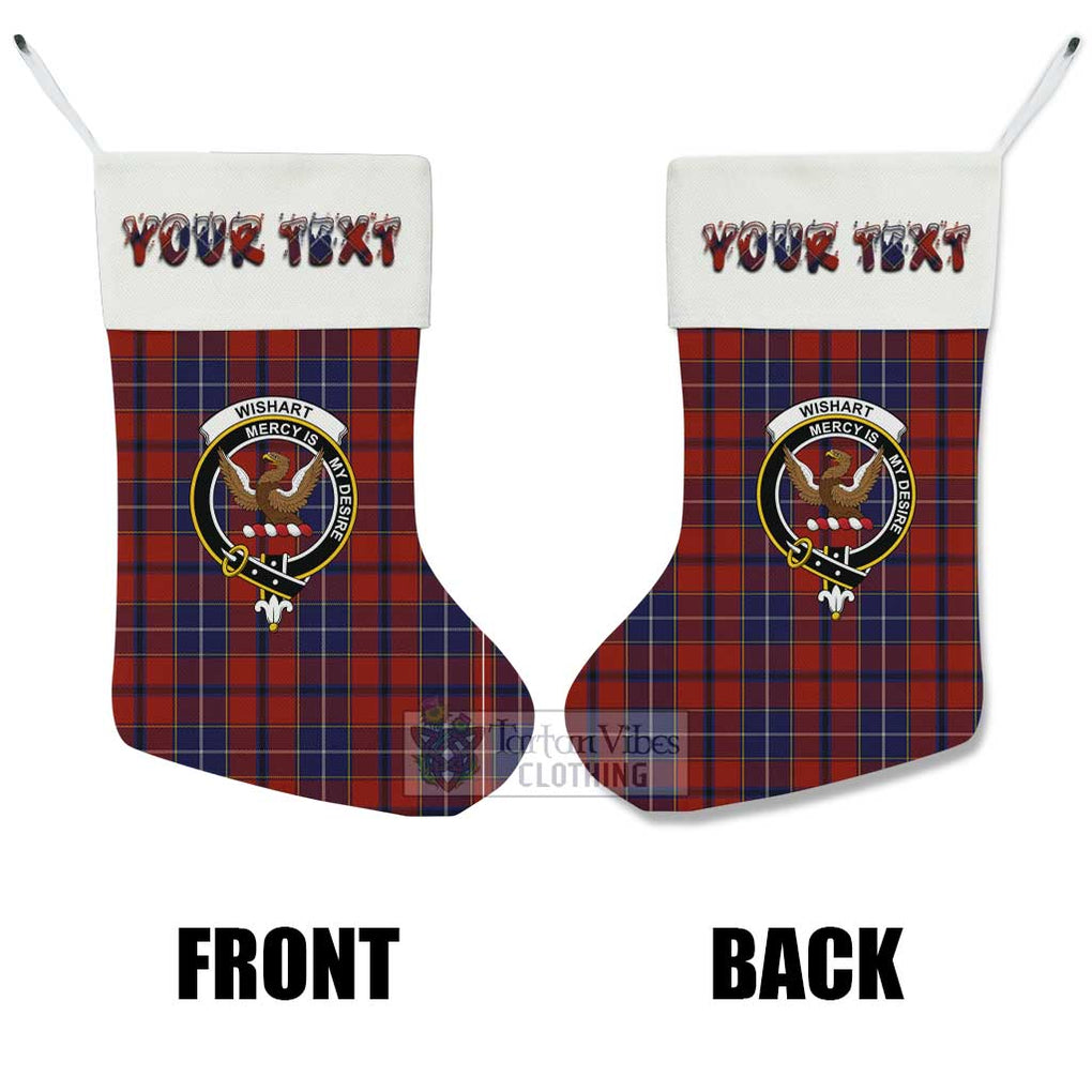 Tartan Vibes Clothing Wishart Tartan Family Crest Christmas Stocking with Personalized Text
