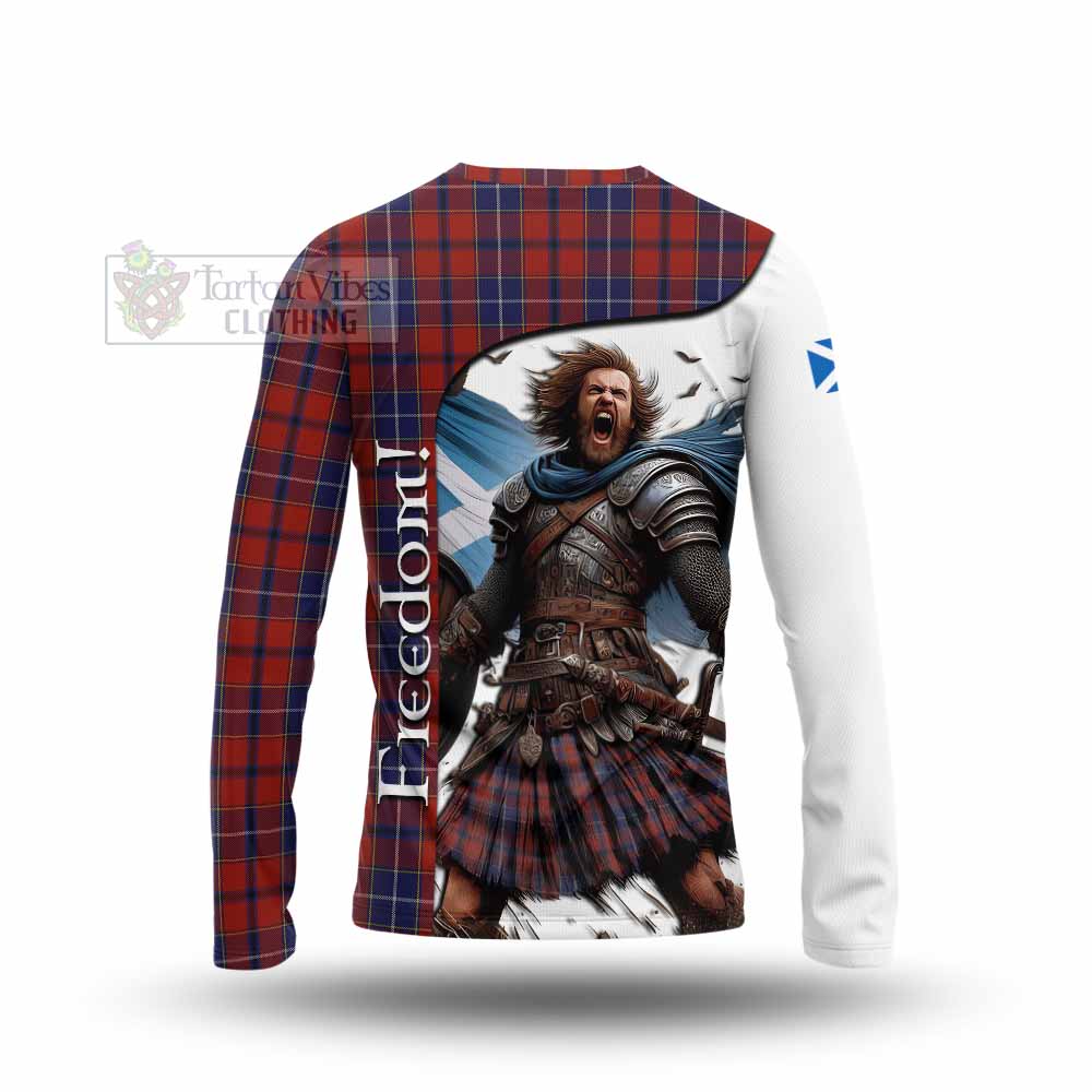 Tartan Vibes Clothing Wishart Crest Tartan Long Sleeve T-Shirt Inspired by the Freedom of Scottish Warrior