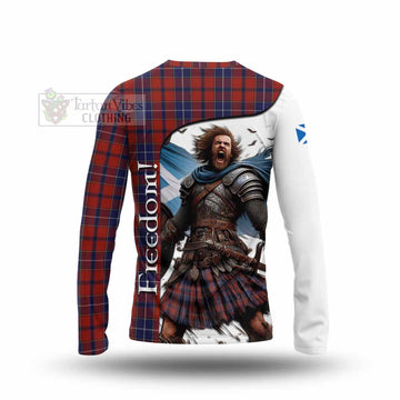 Tartan Vibes Clothing Wishart Crest Tartan Long Sleeve T-Shirt Inspired by the Freedom of Scottish Warrior